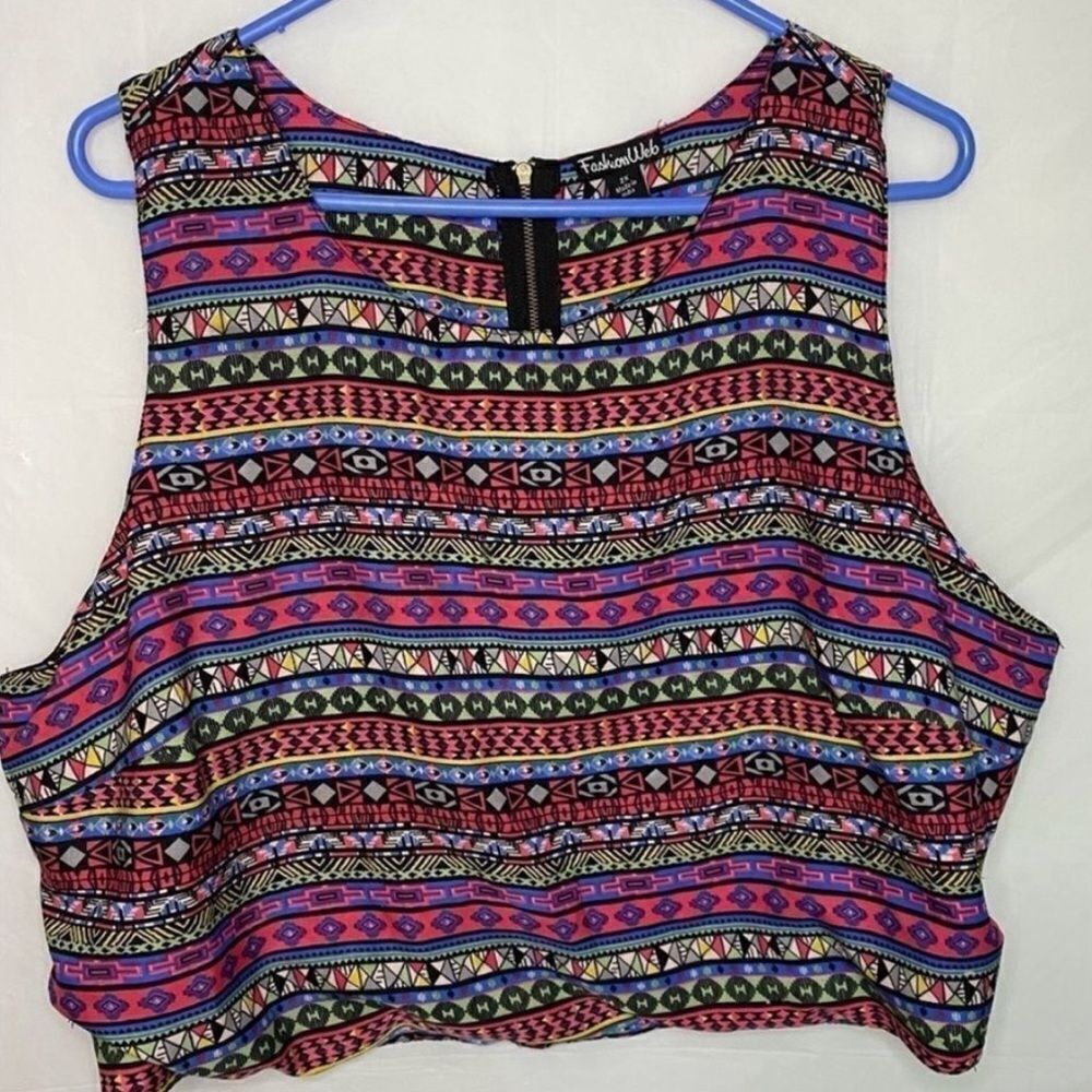 Fashion web multi color crop top size 12